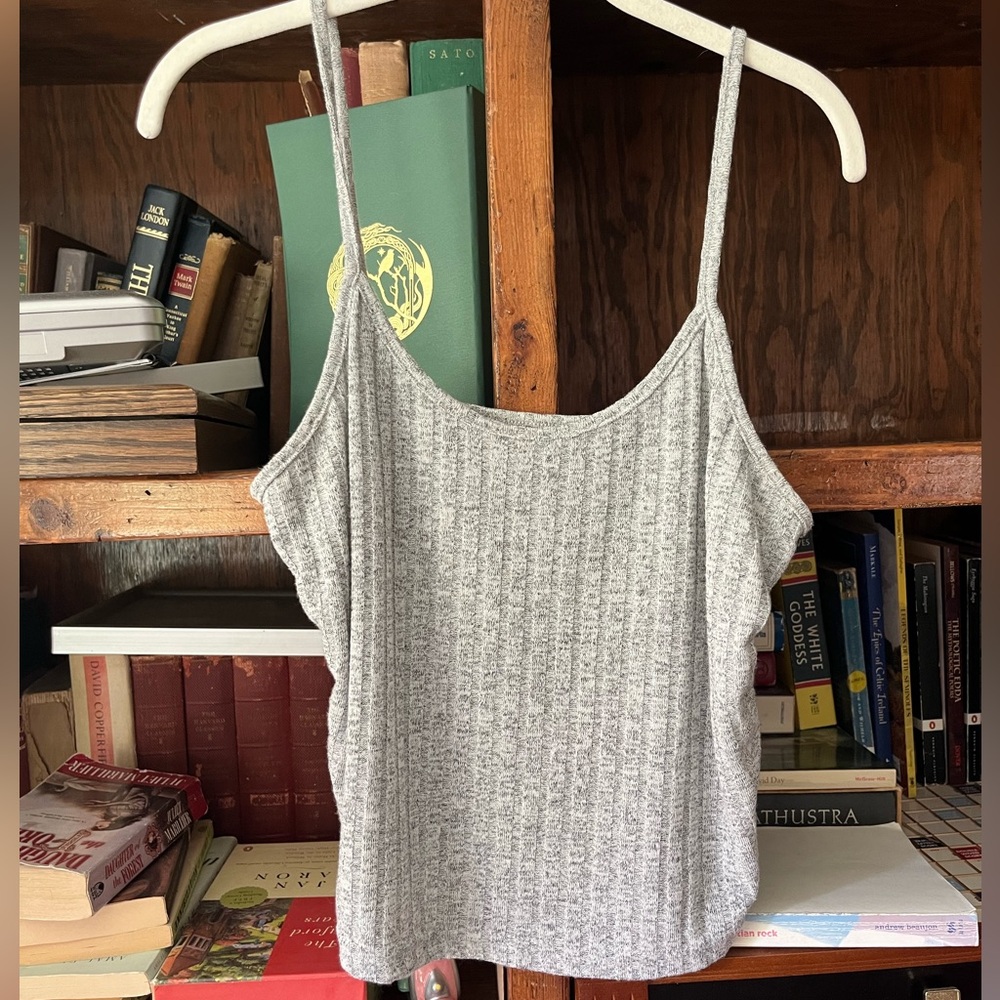 Gray Ribbed Women's Top